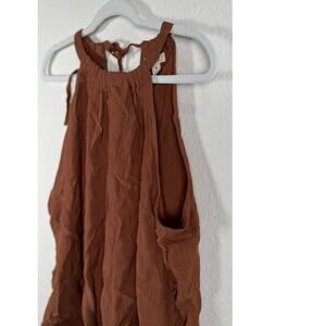 Rust Gauze Sleeveless Tie-Back Tank NWOT Women’s Medium Boho Summer Top